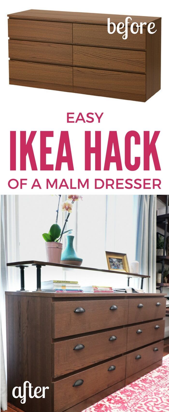 WOW! I can't believe this is an Ikea Malm dresser!…