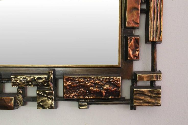 Brutalist Style Wall Mirror | From a unique collection of antique and modern wal...