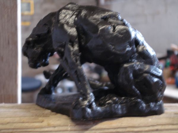 #Bronze #sculpture by #sculptor Emma Walker titled: 'Leopard Crouching (Little B...