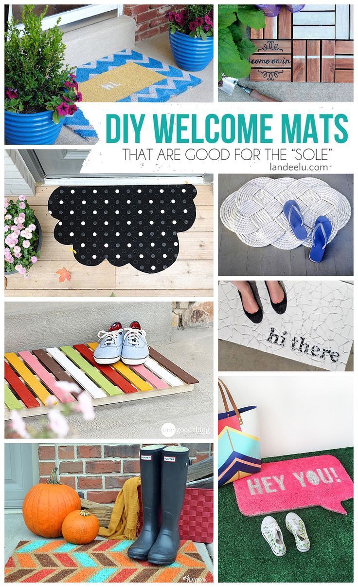 DIY Welcome Mats | landeelu.com  Make your doormat exactly how you want it!  Lot...