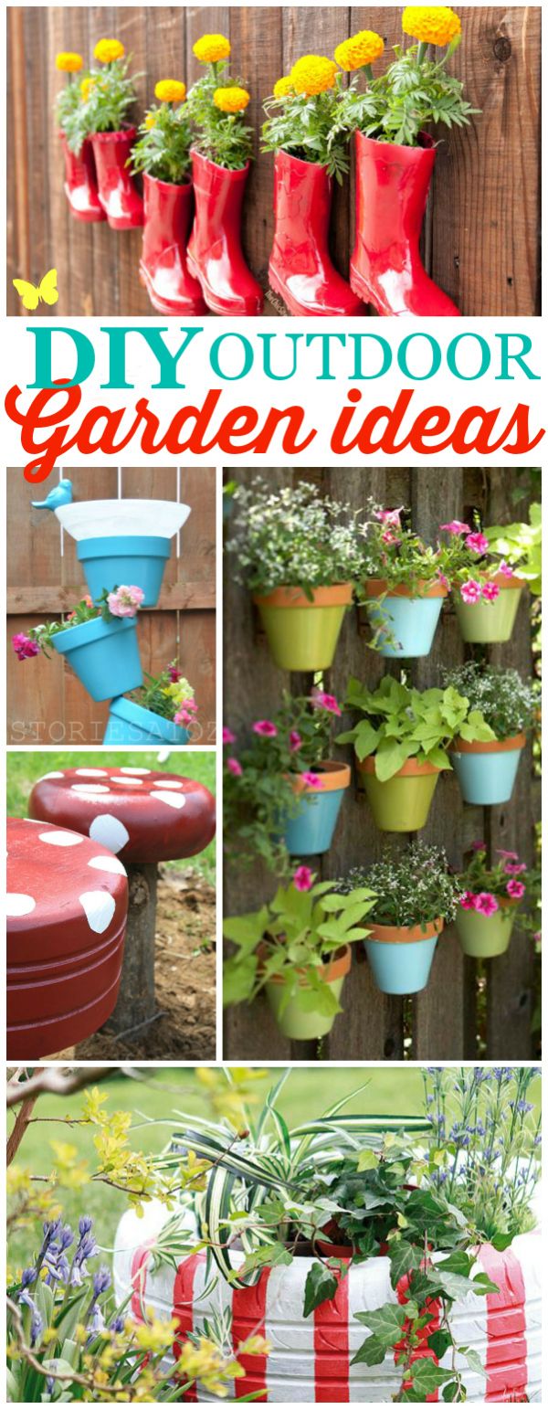 DIY outdoor garden ideas, so cute and clever!!