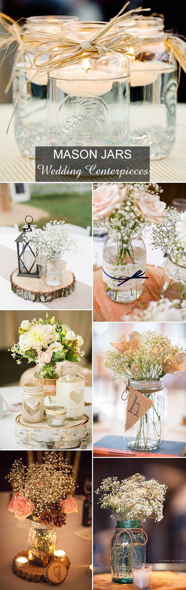 country rustic mason jars inspired wedding centerpieces ideas...