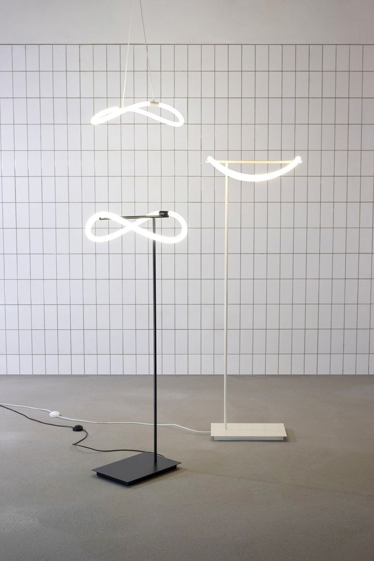 This lighting collection uses a flexible LED loop hidden within a woven textile...