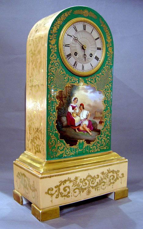Antique French Charles X period porcelain Borne clock. - Gavin Douglas Antiques ...