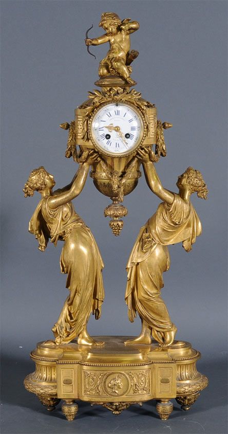 French Figural Bronze Mantle Clock $12,650 at Fairfield Auction www.fairfieldauc...