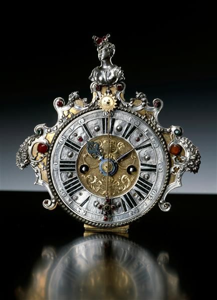 Table Clock -- Circa 1720 -- John George Brown -- Augsburg, Germany -- Dresden S...