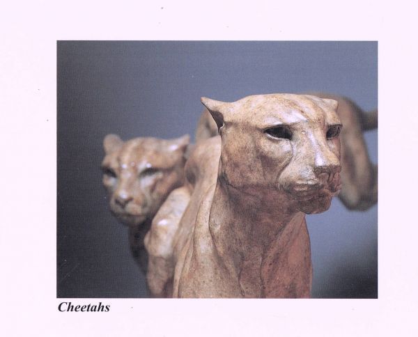#Bronze #sculpture by #sculptor Gill Parker titled: 'Cheetahs (Bronze Pair Runni...