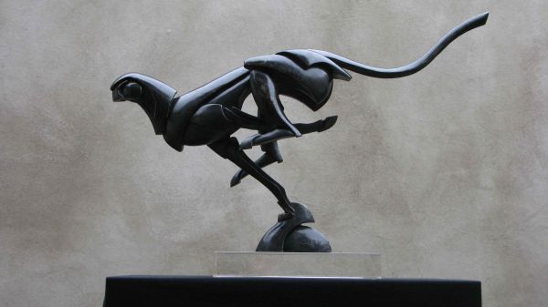 #Bronze #sculpture by #sculptor Keith Calder titled: 'Running Cheetah (Contempor...