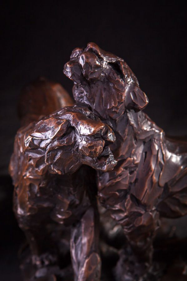 #Bronze #sculpture by #sculptor Matt Withington titled: 'Sisters (Small Bronze L...