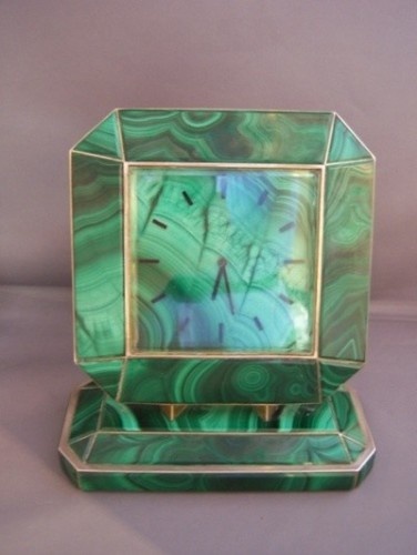 Fabulous Art Deco Malachite Clock.