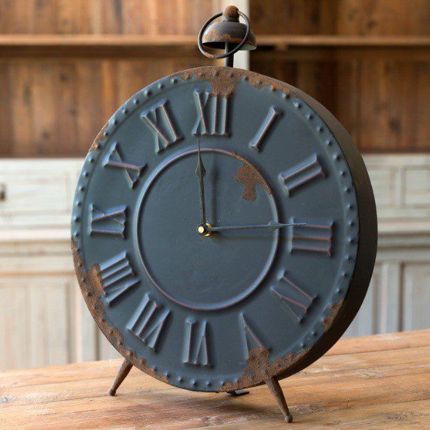Aged Metal Embossed Clock