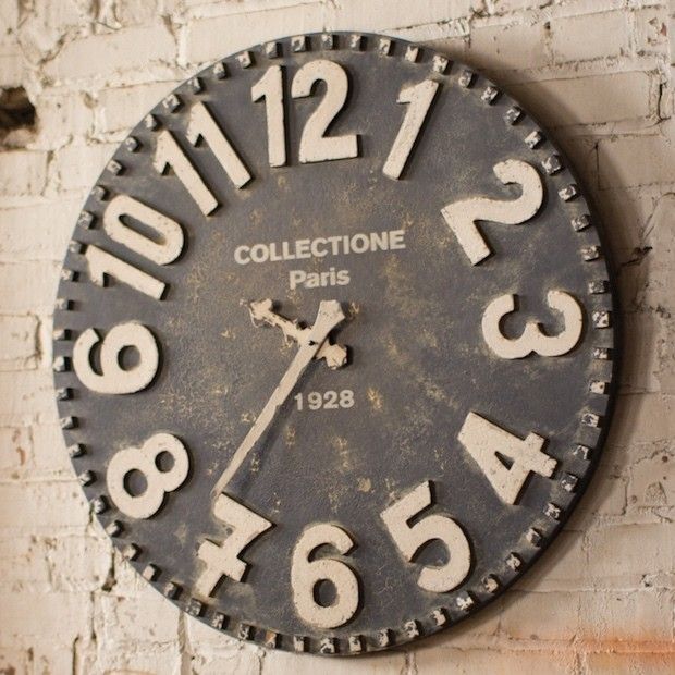 HUGE Wooden Warehouse Clock