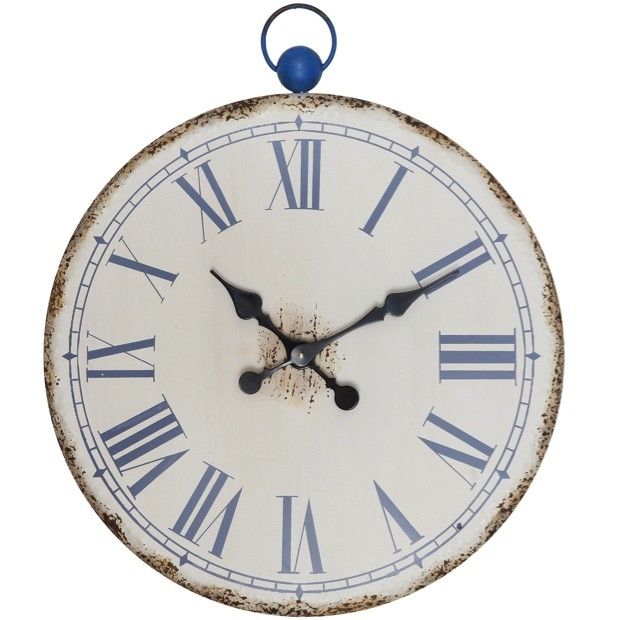 Blue Numbered Metal Wall Clock...