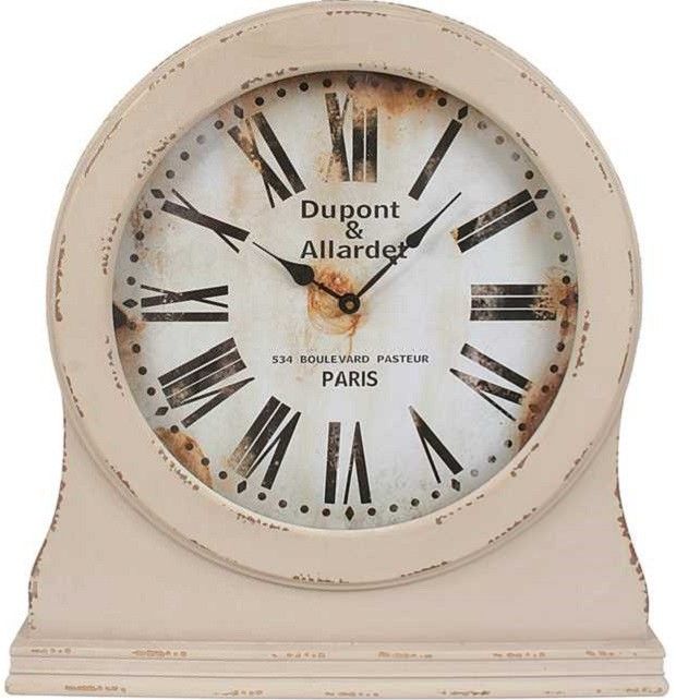 Large Grey Wooden Mantle Clock...