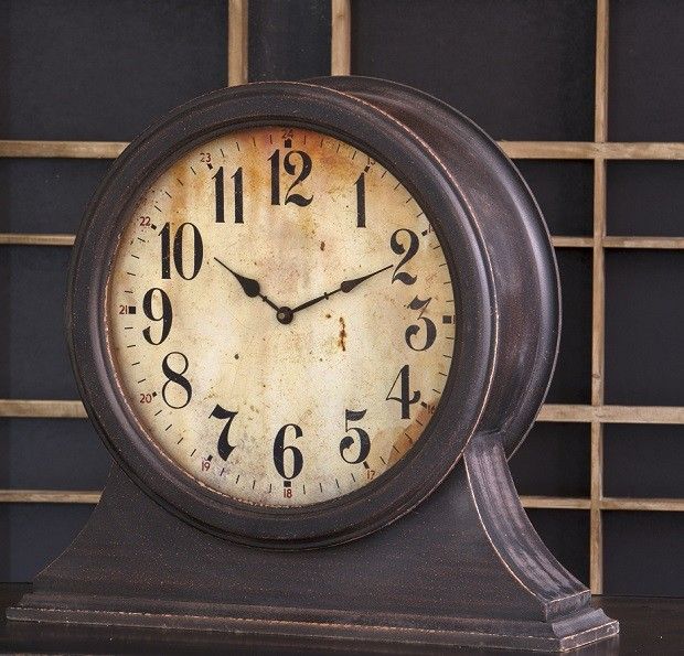 Large Metal Mantel Clock