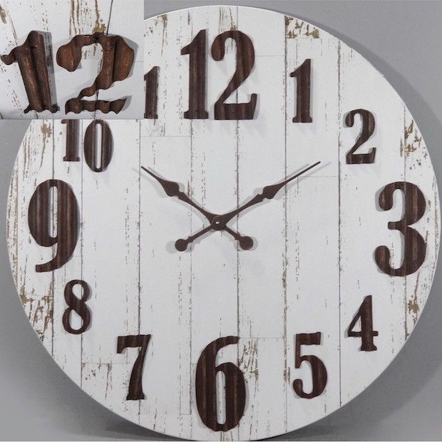 Clocks - Decor Objects: Round Wall Clocks | Distressed Finish Wall ...