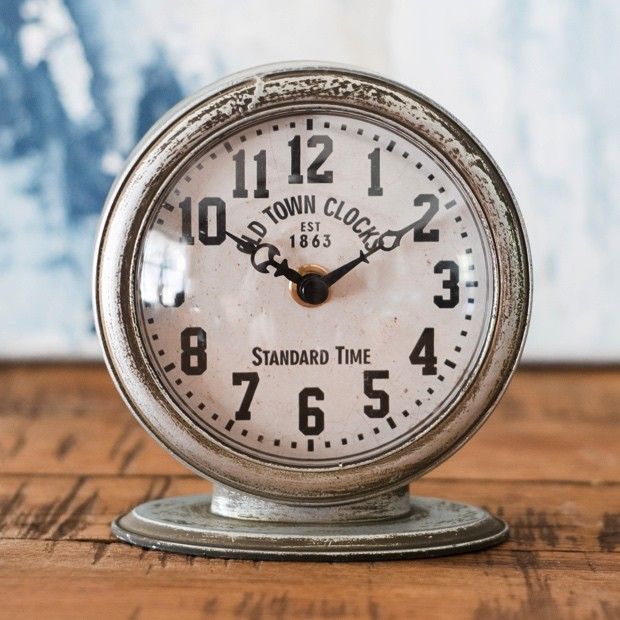 Small Round Metal Table Clock