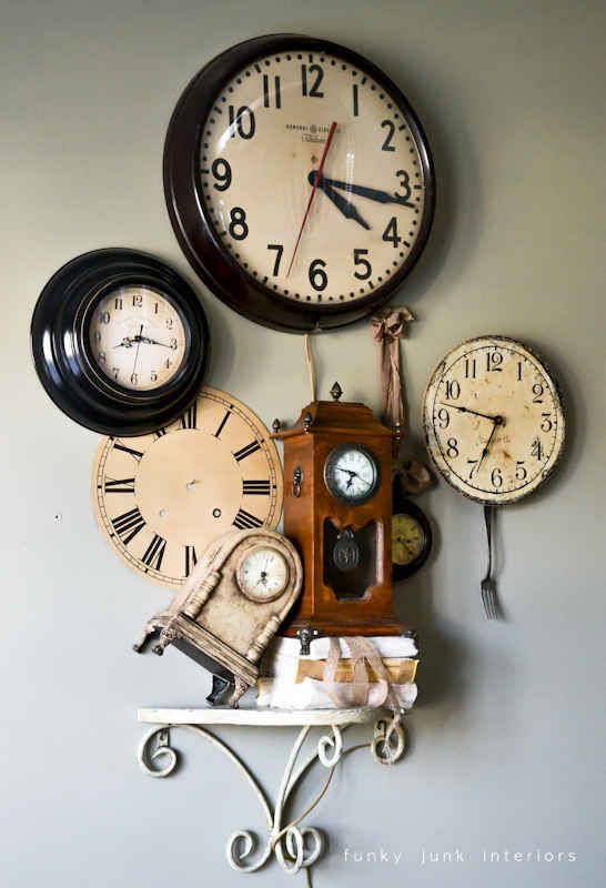 Or clocks! | 32 Creative Gallery Wall Ideas To Transform Any Room