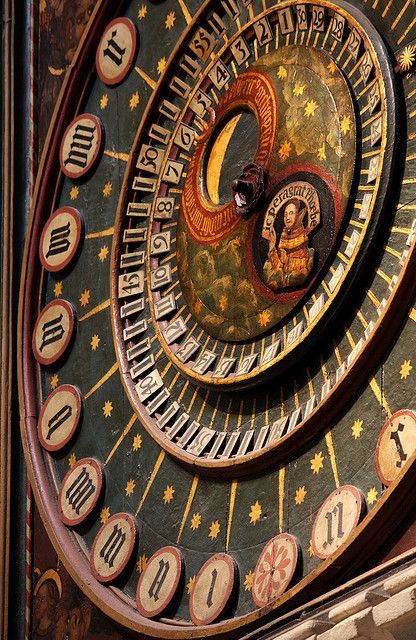 Wonderful and ancient Medieval clock in Wells, Somerset Cathedral, England. It d...