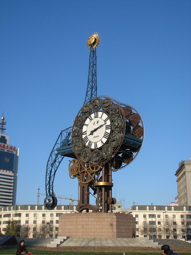 Steampunk Clockwork at Tianjin Railway Station, Tianjin, China
