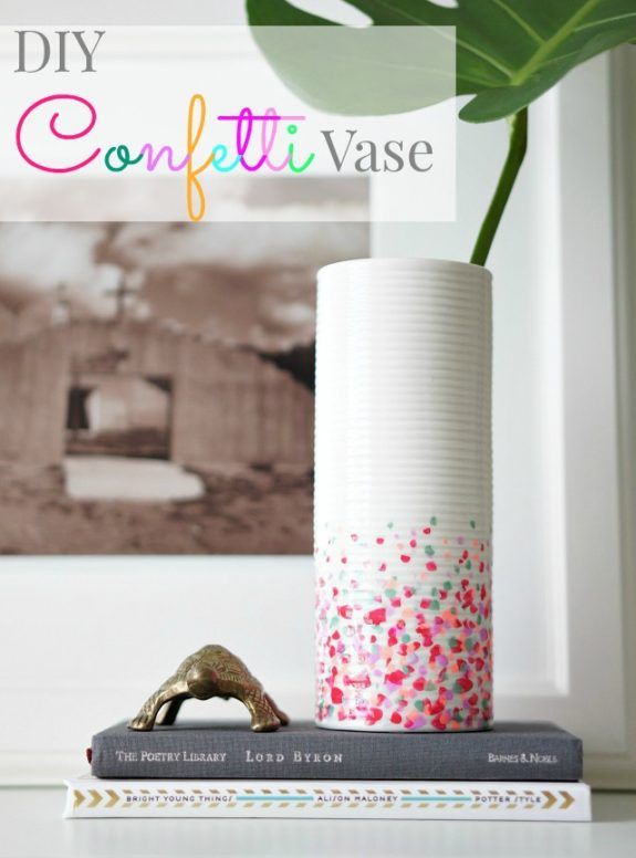 diy dollar store confetti vase
