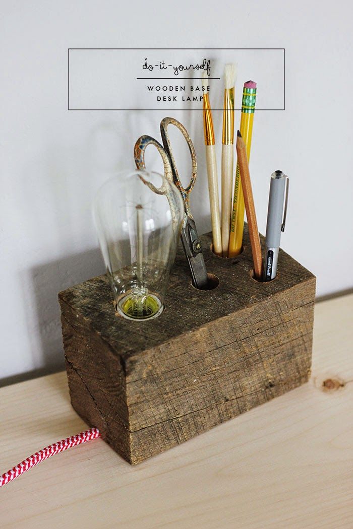 DIY | Wooden Base Desk Lamp | Poppytalk