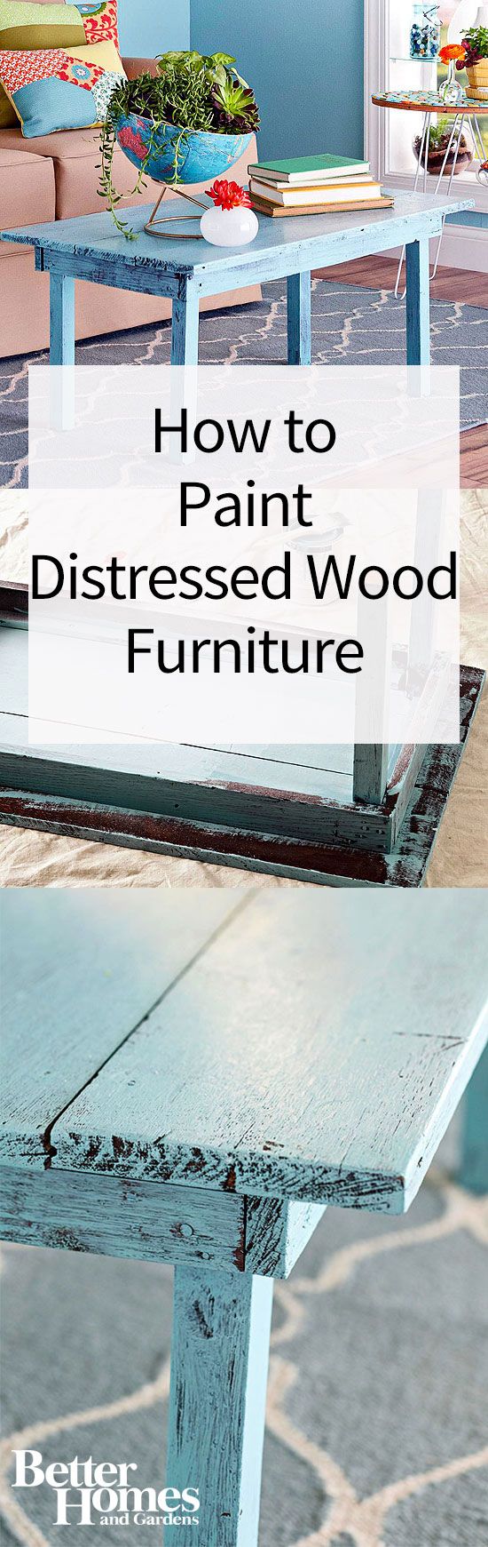 Watch this video to see how you can easily paint any distressed wood furniture. ...
