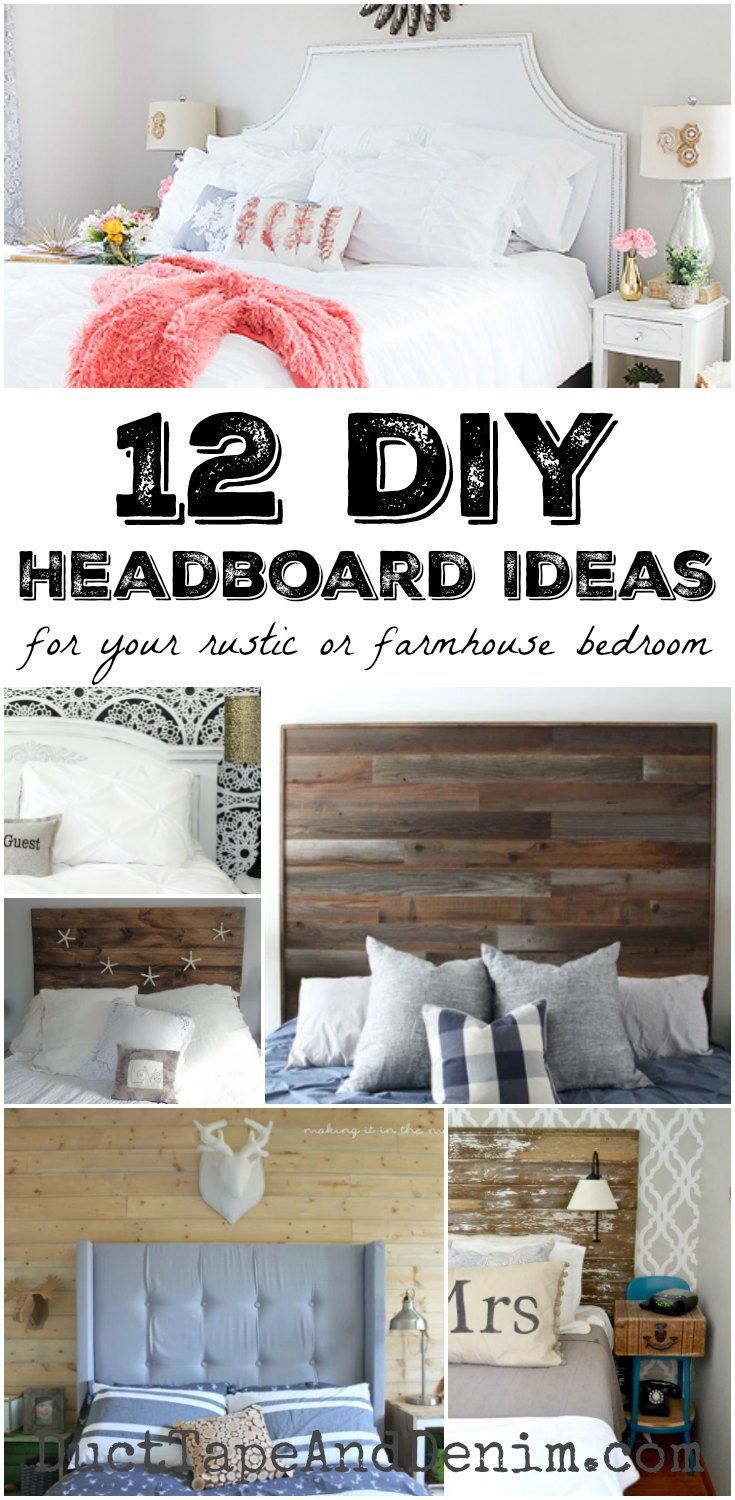 12 DIY headboard ideas for your rustic or farmhouse bedroom on DuctTapeAndDenim....