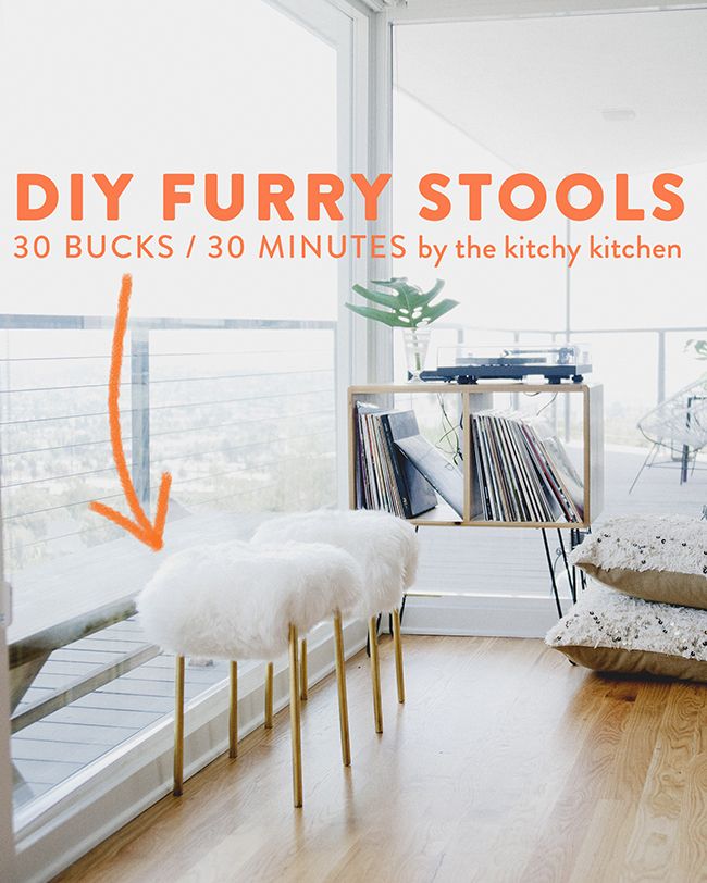 DIY FURRY STOOLS // The Kitchy Kitchen...