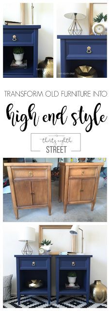 DIY Modern Painted Nightstands. Transform a pair of thrift store end tables and ...
