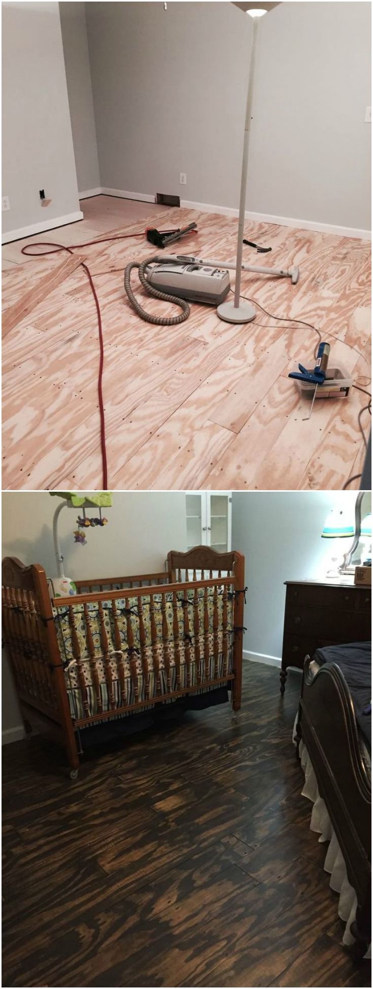DIY Plywood Plank Floors! Trust me, it's easier than you may think! We did t...