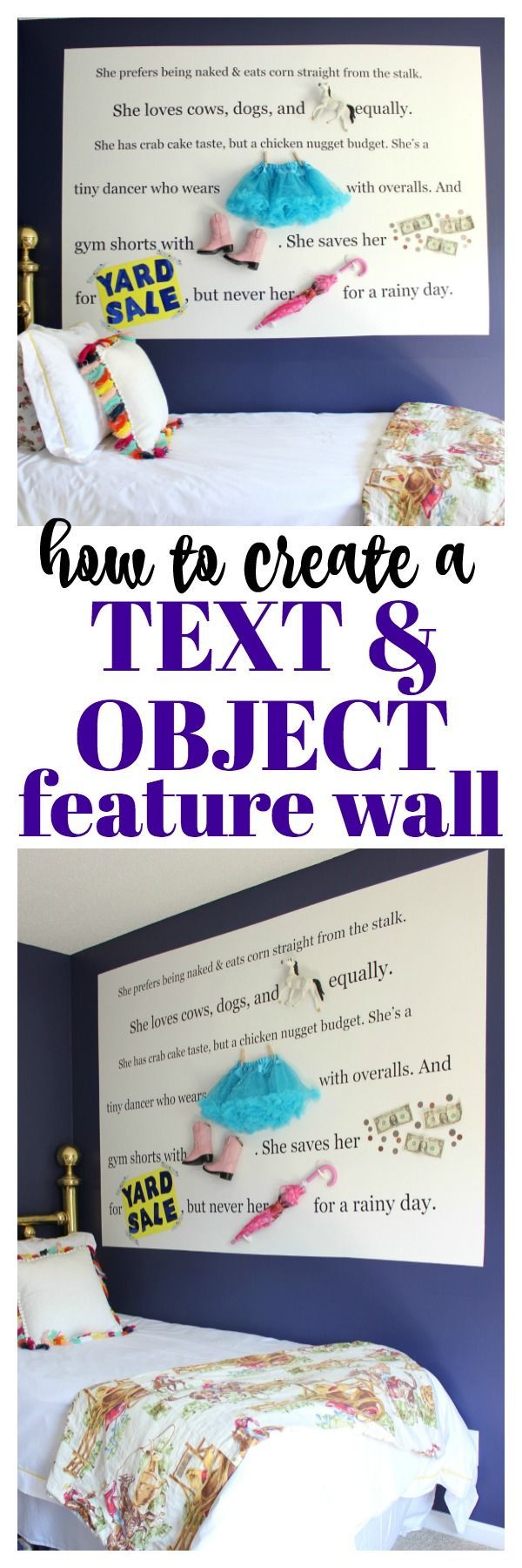 How to Create an Object and Text Feature Wall | Perfect for a kid's room and...