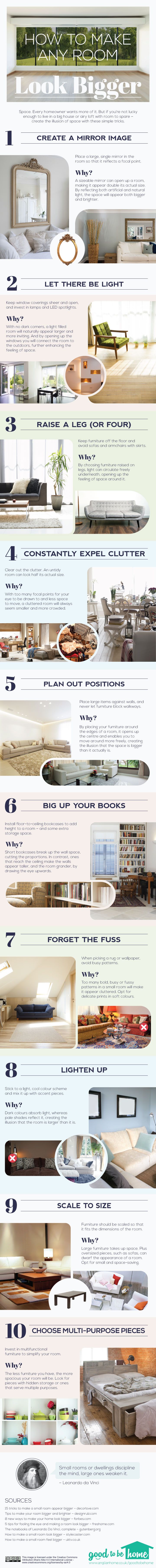 How to Make Any Room Look Bigger #infographic #HowTo #HomeImprovement