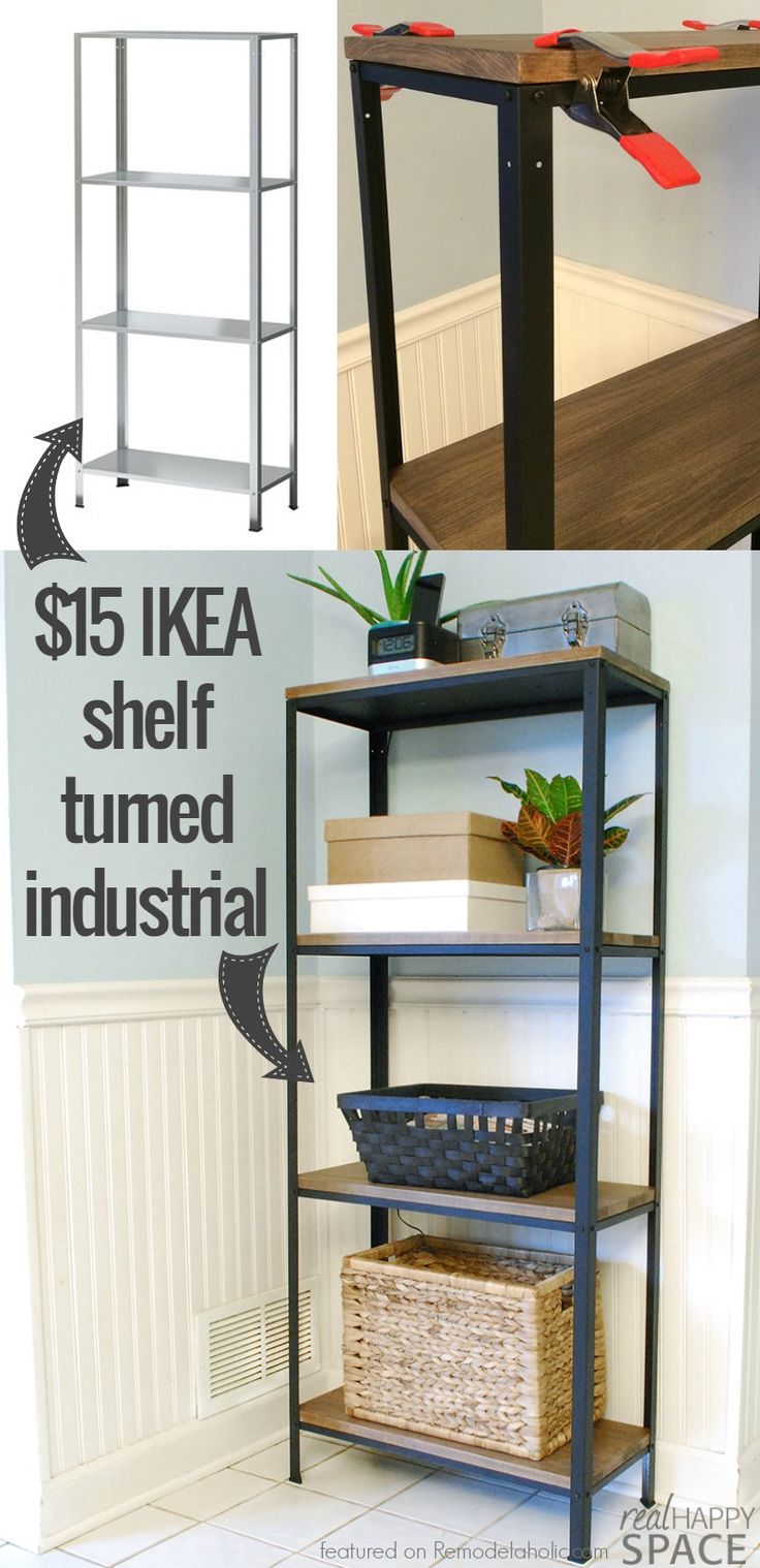 How to turn IKEA industrial -- from a cheap shelf to a beautiful wood and metal...