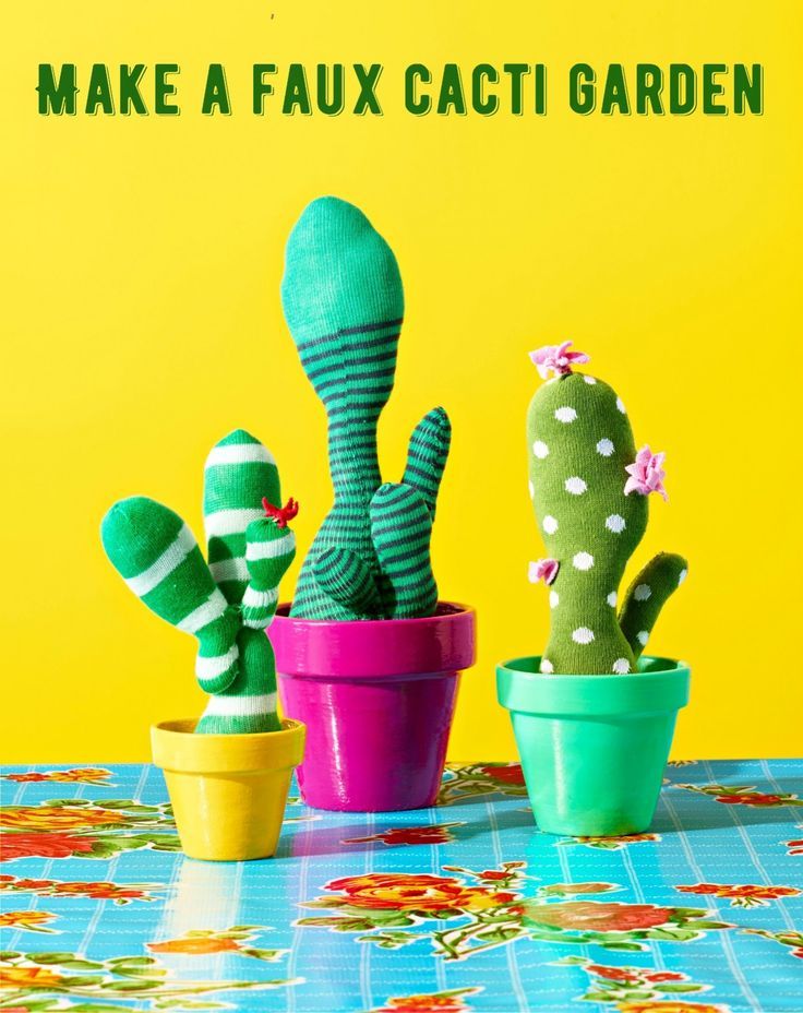 Learn how to make the most fun faux cacti ever using socks! These are perfect fo...