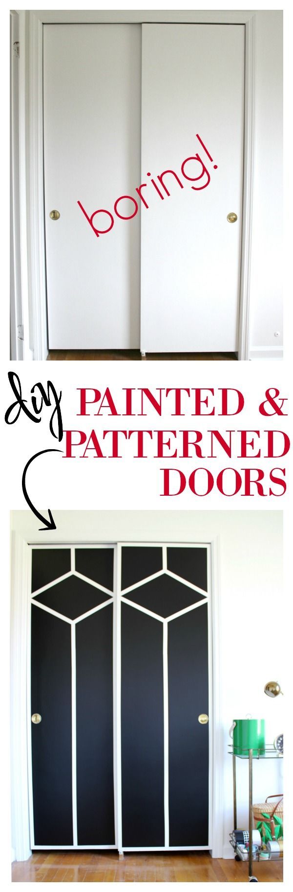 Stunning - AND she did it with paint and FrogTape! DIY Painted and Patterned Doo...