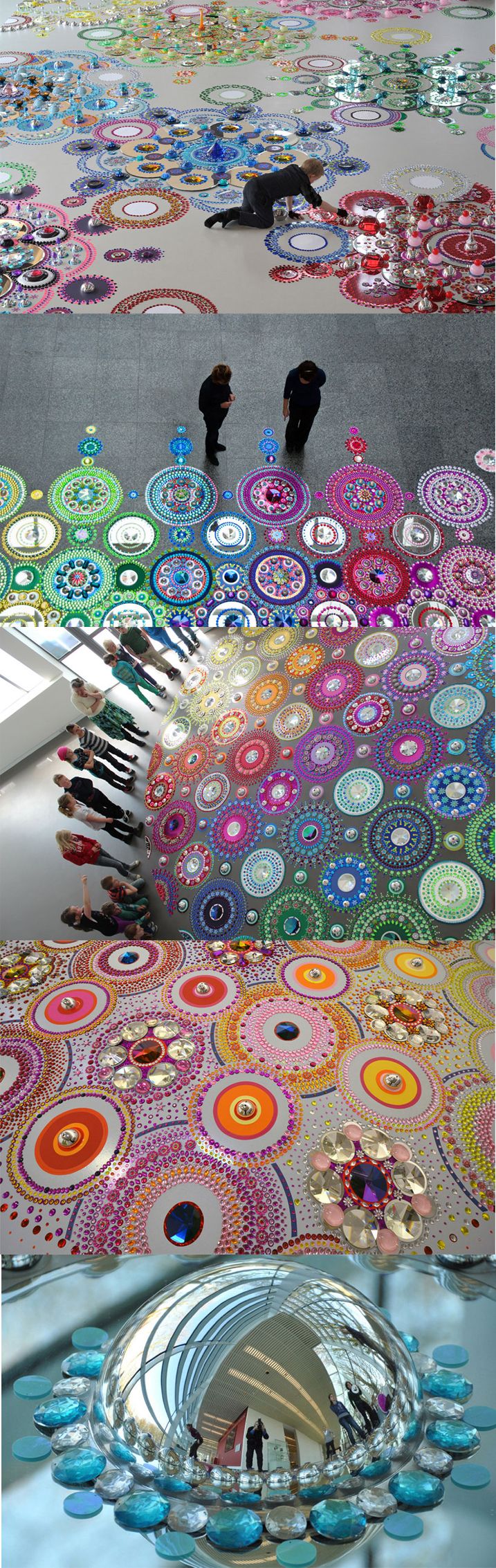 suzan drummen: kaleidoscopic crystal floor installations