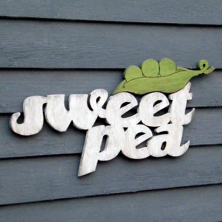 Sweet Pea Sign Pea Pod Child Baby Nursery. $69.00, via Etsy.