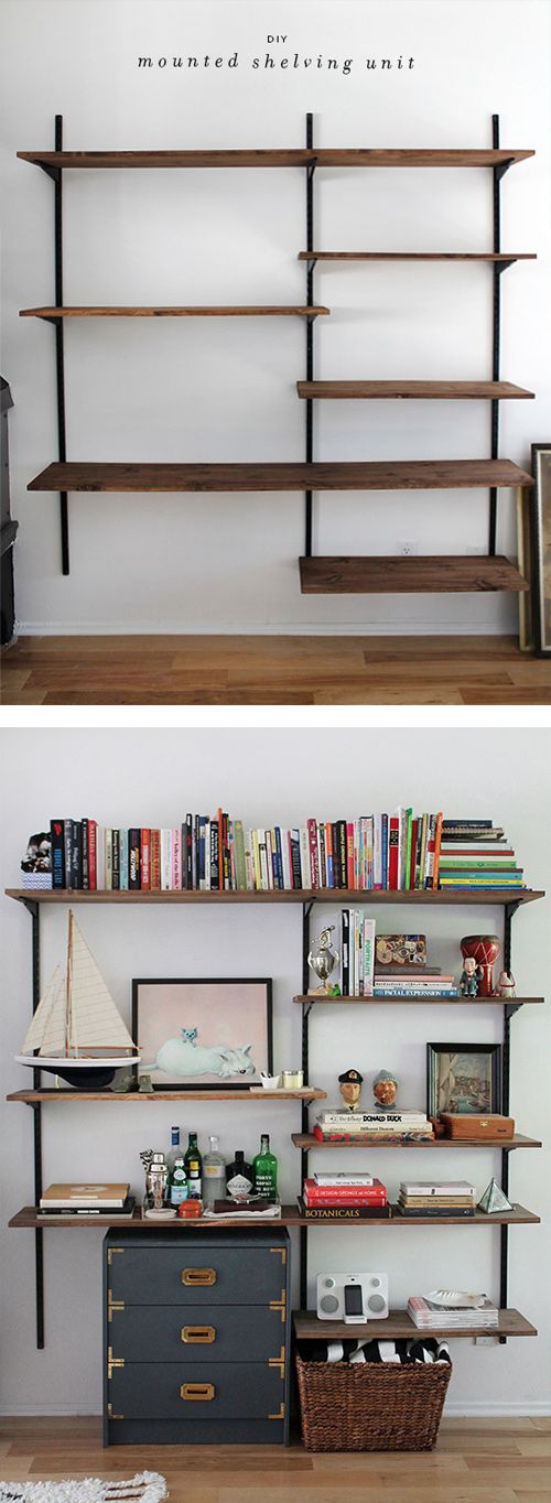 Three non-traditional wooden bookshelves