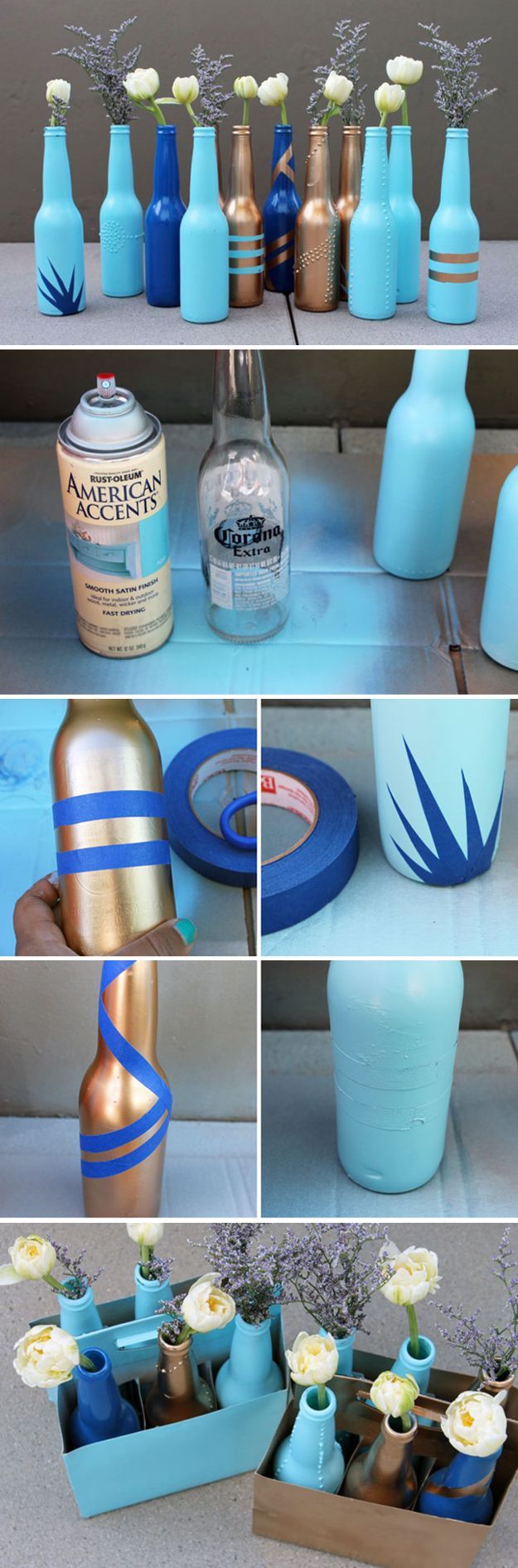 Beer Bottle Bud Vases | Easy DIY Beer Bottle Craft Project by DIY Ready at www.d...