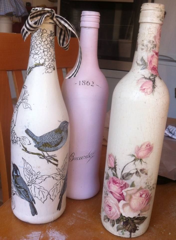 how to fabric decoupage wine bottle - Google Search