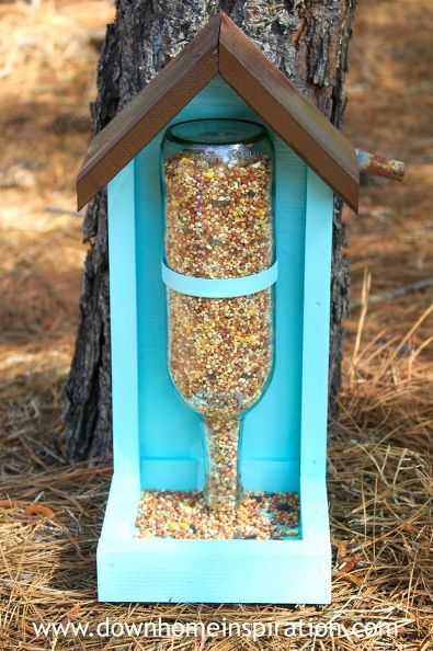 how to make a wine bottle bird feeder, crafts, how to, outdoor living, pets anim...
