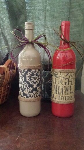 Painted wine bottles for decorating your home!