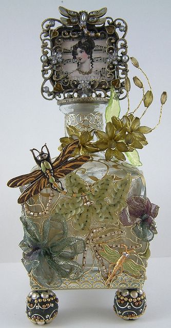 This is a WOW.  Beautiful Altered Bottle by lauracars12000, via Flickr