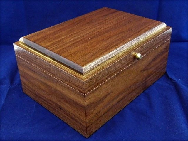 Handcrafted Black Walnut Keepsake Box #25 Handmade Memory Box with One Removable...
