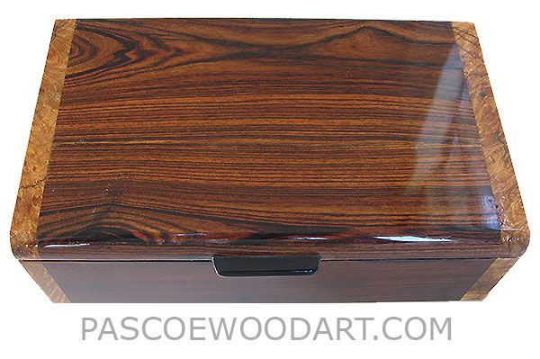 Handmade wood box - Decorative wood keepsake box made of Brazilian kingwood with...
