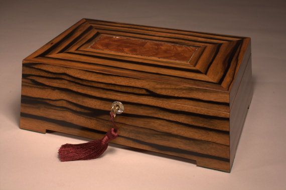 Ischuros (Mighty) Ebony Jewelry Box $659.50 Materials: mahogany, macasser ebony,...