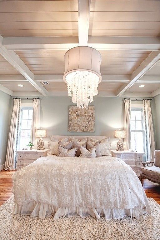 So pretty! I love the ceiling in this bedroom