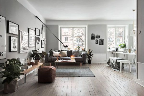 A Scandinavian home with grey walls & an industrial touch