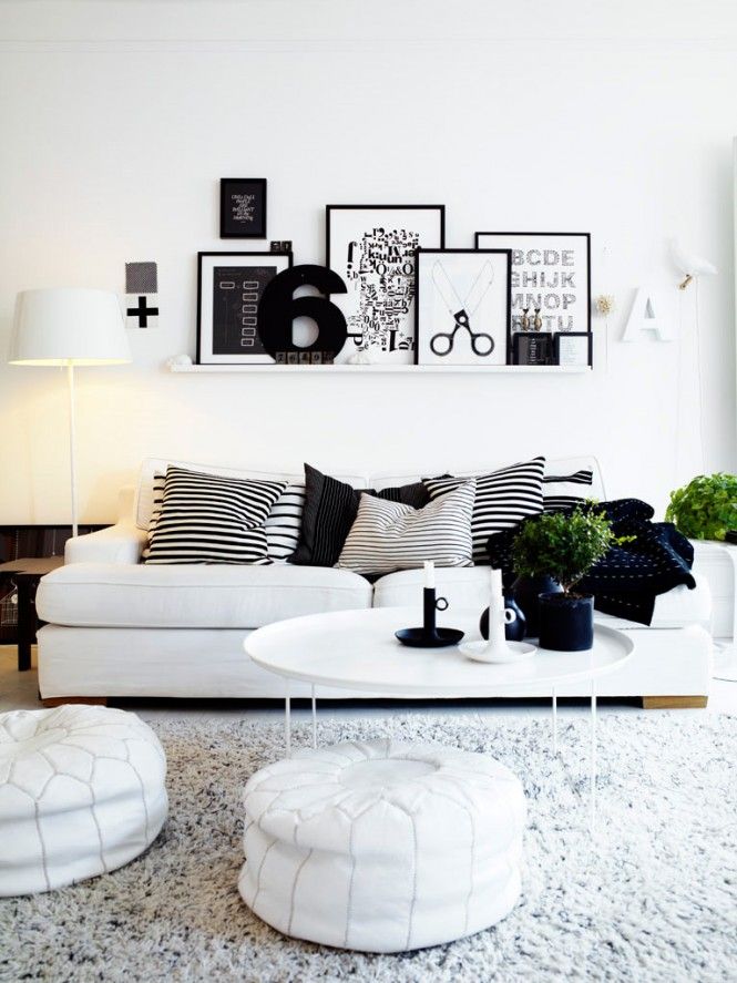 Sophisticated Design Black & White Interiors: 10 Black And White Living Room She...